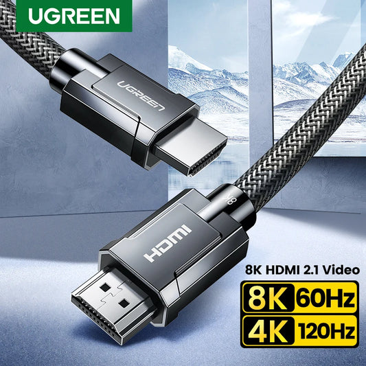 UGREEN 8K HDMI-Compatible Cable for Xiaomi TV Box PS5 USB Ultra High Speed Certified 8K@60Hz Cable 48Gbps eARC Dolby Vision - covers4phones