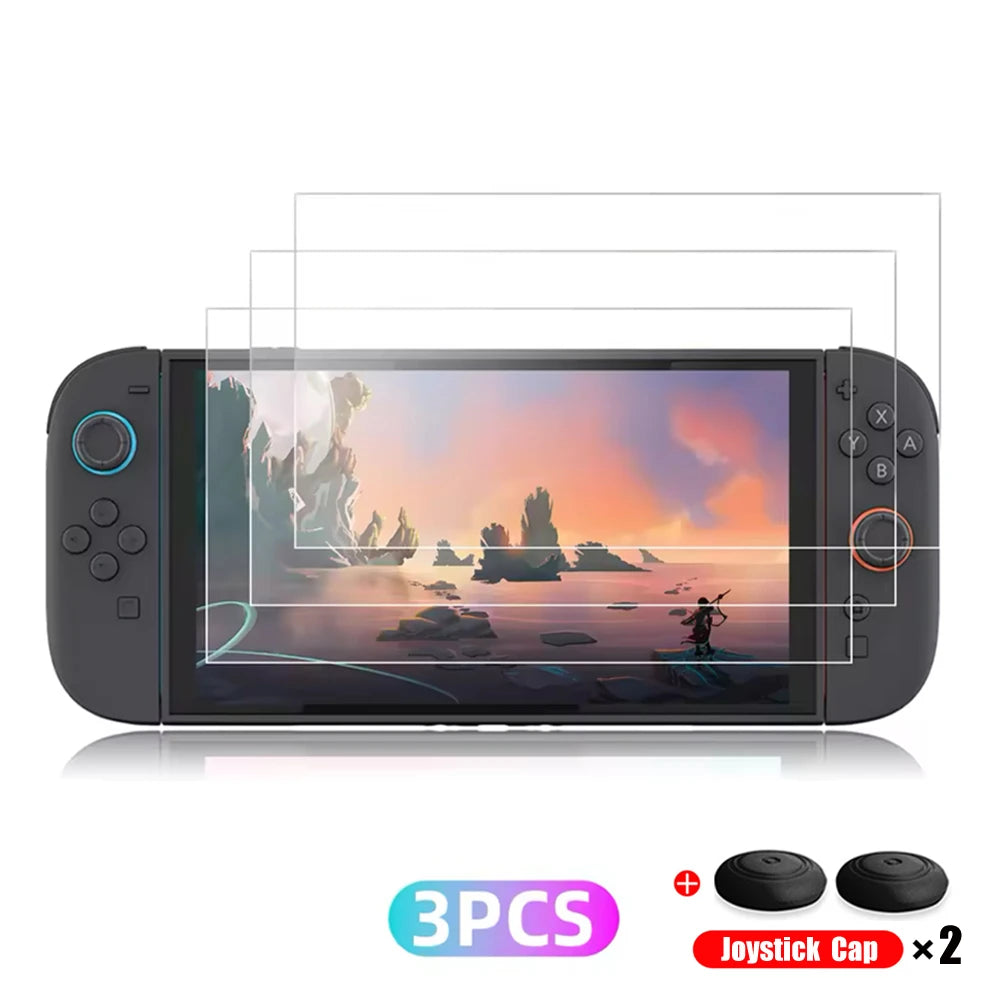 Tempered Glass Protector For Nintendo Switch 2 2025 Accessories Screen Protector For Switch 2 accessoires With Joystick Cap