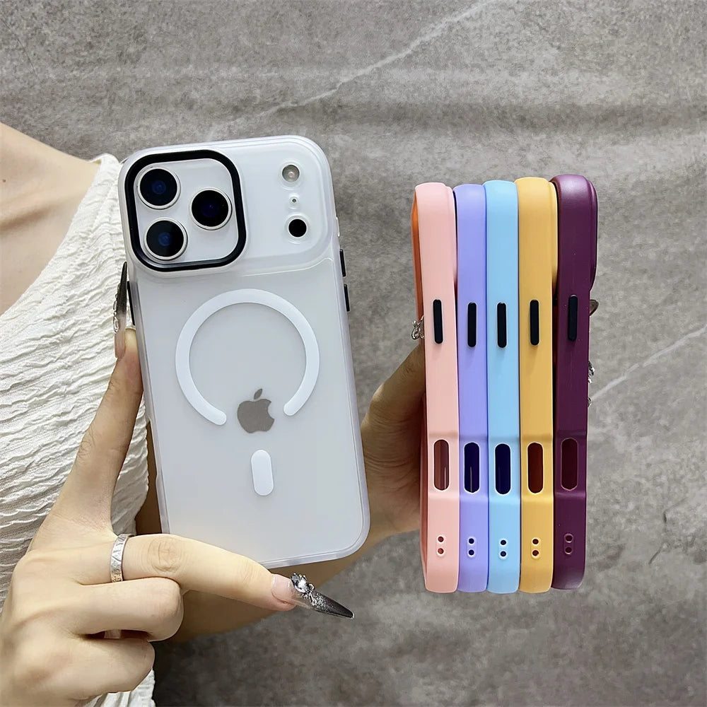 Matte Translucent Frosted Shockproof Magnetic Phone Case For iPhone 17 Air 16 15 14 13 12 17 Pro Max Magsafe Must-Haves Cover