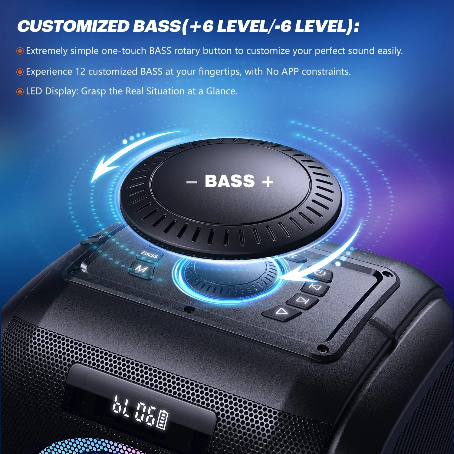 W-KING 250W PEAK Large Bluetooth Speaker Loudest/Massive 120dB/12 Custom Bass, V5.3 Big Party Boombox Portable Speaker Wireless - covers4phones