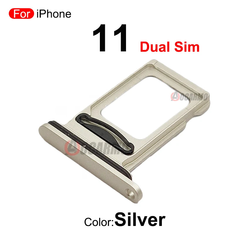 1Pcs/Lot For Apple iPhone 11 SIM Card Tray Drawer Holder Single Dual Slot Replacement Parts - covers4phones