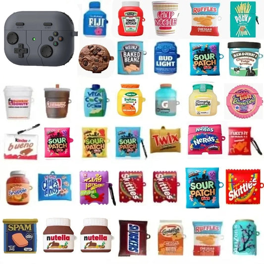 3D Cute Cartoon Creative Earphone Case For Airpods Pro 2 Snack Candy Silicone Soft Charging Box Cover For Airpods 1 2 4 3 2021 - covers4phones