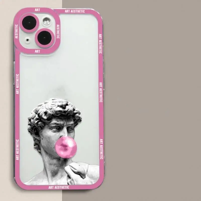 Art Aesthetic David Mona Lisa Van Gogh Case for IPhone 15 Pro Max 14 11 12 13 Mini XR XS 7 8 6 6S Plus SE Soft TPU Back Cover - covers4phones