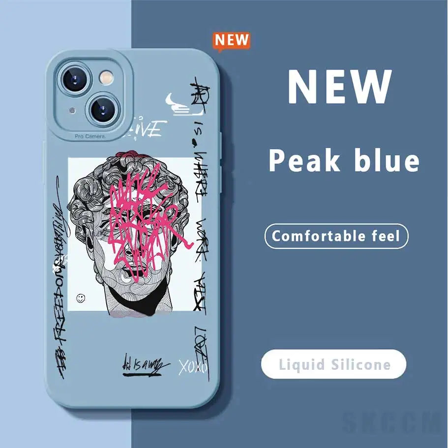 Cartoon Doodle Great Art Phone Case iPhone 15 Case For iPhone 13 14 15 Pro Max 12 11 Pro XS Max XR X 8 7Plus SE2 Shockproof Case - covers4phones