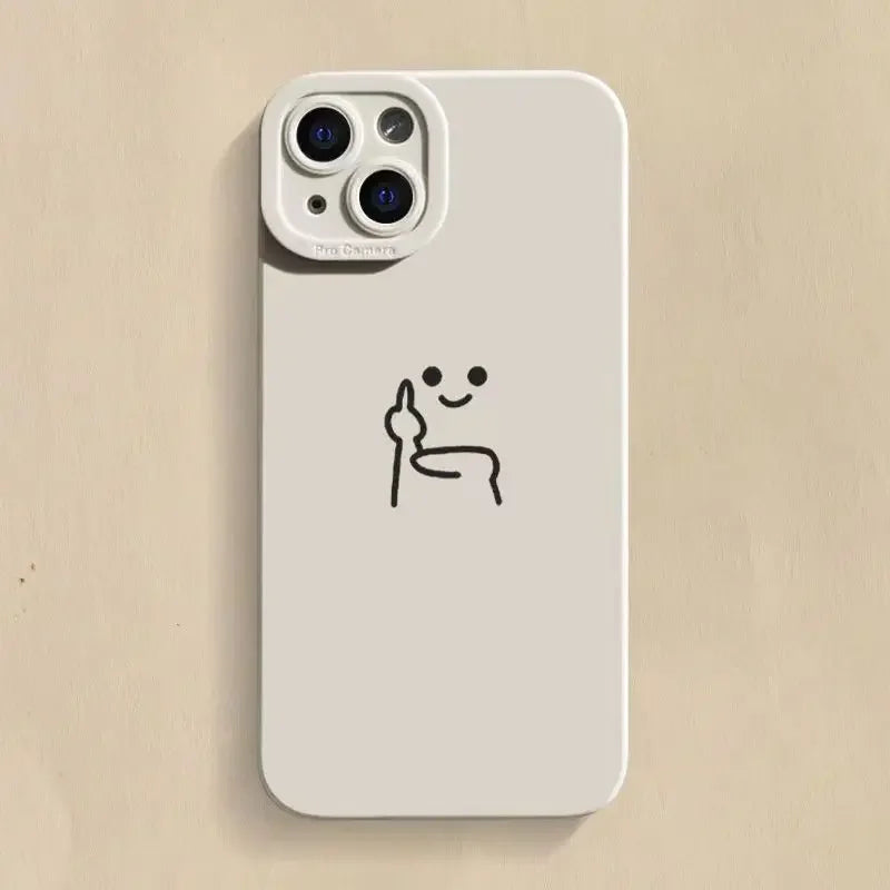 Cartoon Red Man Phone Case For iPhone 15 14 13 12 11 Pro Max Mini X XR XS 7 8 Plus SE Shockproof Soft Back Cover - covers4phones