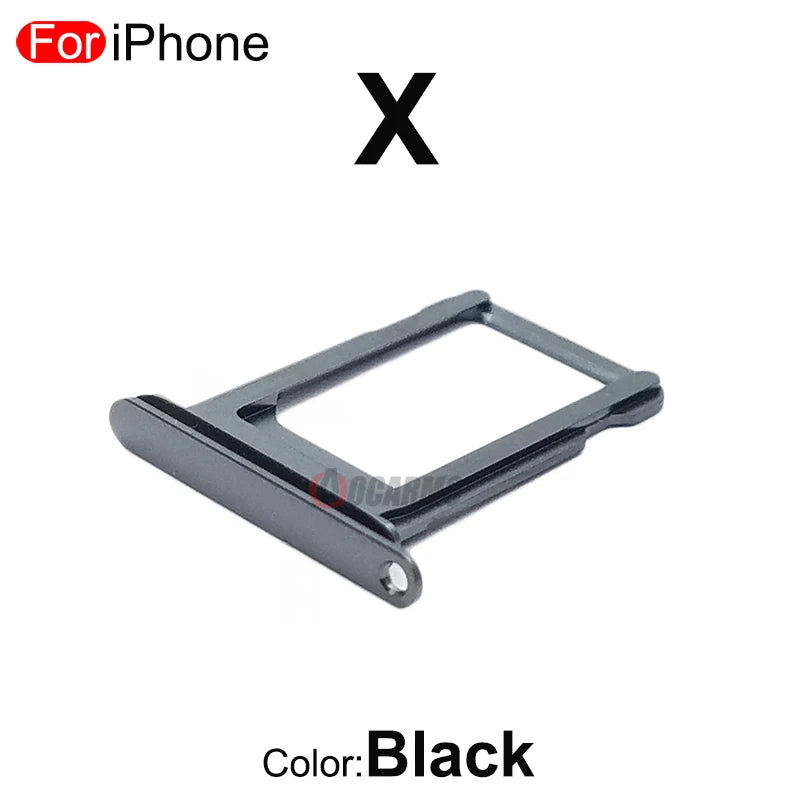 1Pcs/Lot For Apple iPhone X XS Max SIM Card Tray Stainless Steel Drawer Holder Single Dual Slot Replacement Parts - covers4phones