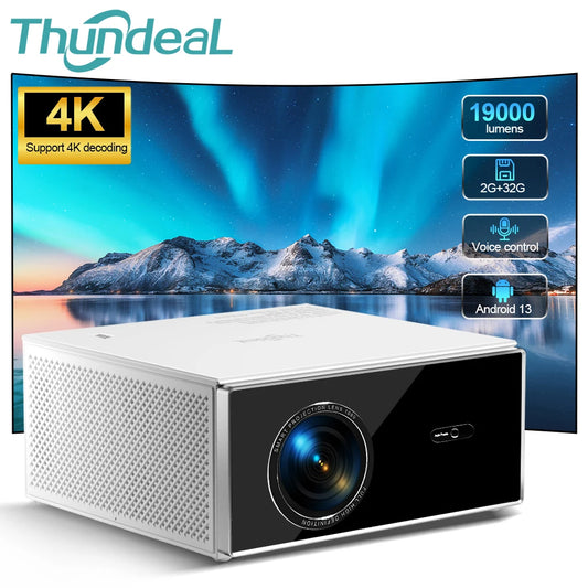 ThundeaL 2K 4K Full HD 1080P Projector TDA7W 2G 32G Android 13 WiFi 6 Home Theater TDA7 Beam Projector for Outdoor Meeting Video - covers4phones