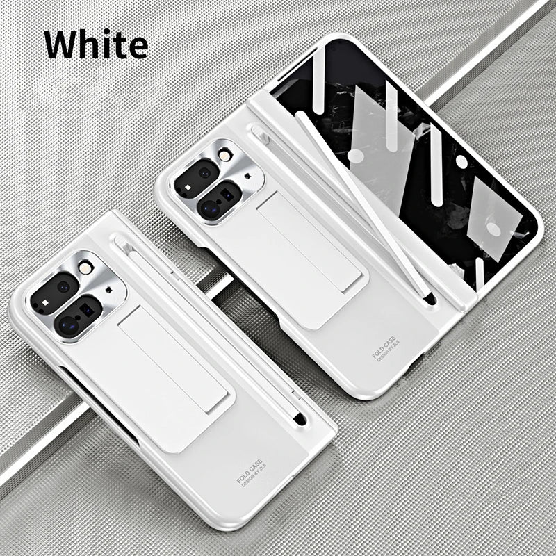 For Google Pixel 10 9 Pro Fold Case With Hinge Protection & Stylus Pen & Foldable Bracket & Screen Protector Phone Cover Shell