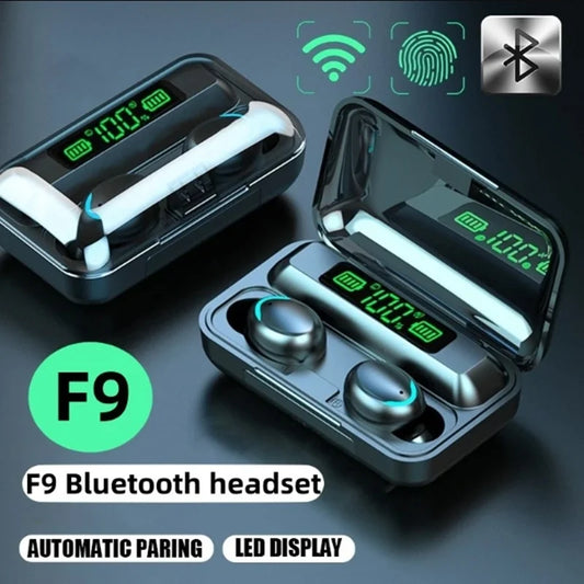 TWS F9-5 Earphone Bluetooth Earphones Wireless Headphones Hifi Stereo Sports Earbuds Headset Hearing Aids With Mic Handfree - covers4phones