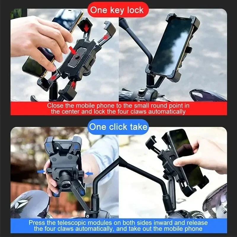 VIKEFON 360° Rotatable Electric Bicycle Phone Holder for iPhone Riding MTB Bike Moto Motorcycle Stand Bracket Non-slip Cycling - covers4phones