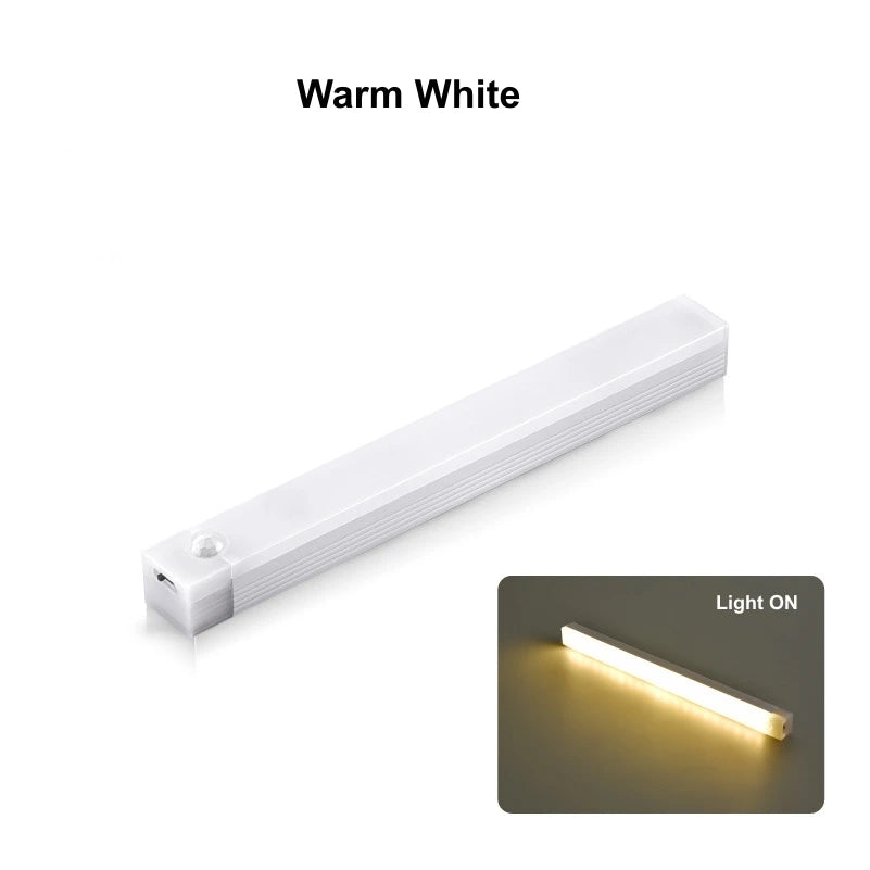 Type C Rechargeable Motion Sensor LED Night Light Wireless Strip Bar Backlight Lamp for Kitchen Cabinet Wardrobe Staircase