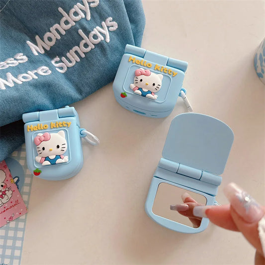 3D PSH Phone Style Hello Kitty Mirror Earphone Cover For Apple AirPods 1 2 3 Airpods Pro/Pro2 Wireless Bluetooth Headphone Case - covers4phones
