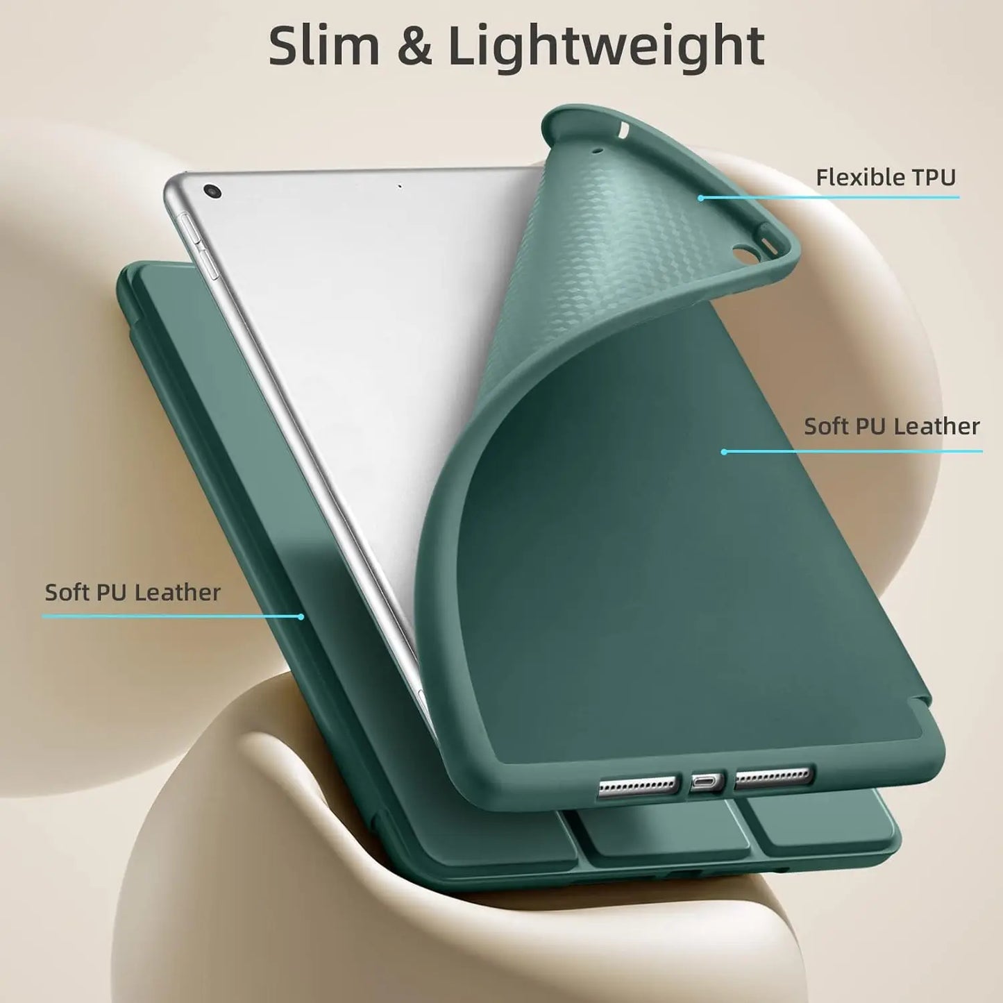 With Pencil Holder Cover For iPad Pro 12.9 2021 10.2 7/8/9/10th Case for Air 2 4 5 Mini 5 6 Portable iPad Pro 11 Generation case - covers4phones