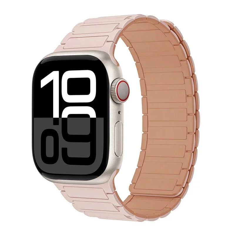 Magnetic Strap for Apple Watch Band 45mm 44 mm 40mm 46mm 41mm 42mm 38 Silicone Bracelet iWatch Series 8 7 6 Se 9 10 Ultra2 49mm - covers4phones