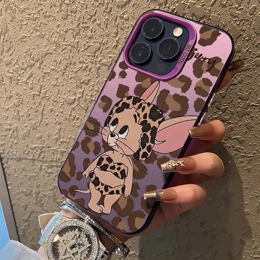 Tom And Jerry Leopard Print Bikini Phone Case For iPhone 16 15 14 13 12 11 Pro Max XS Max XR 7 8 Plus MINI Y2K Cute Back Cover - covers4phones