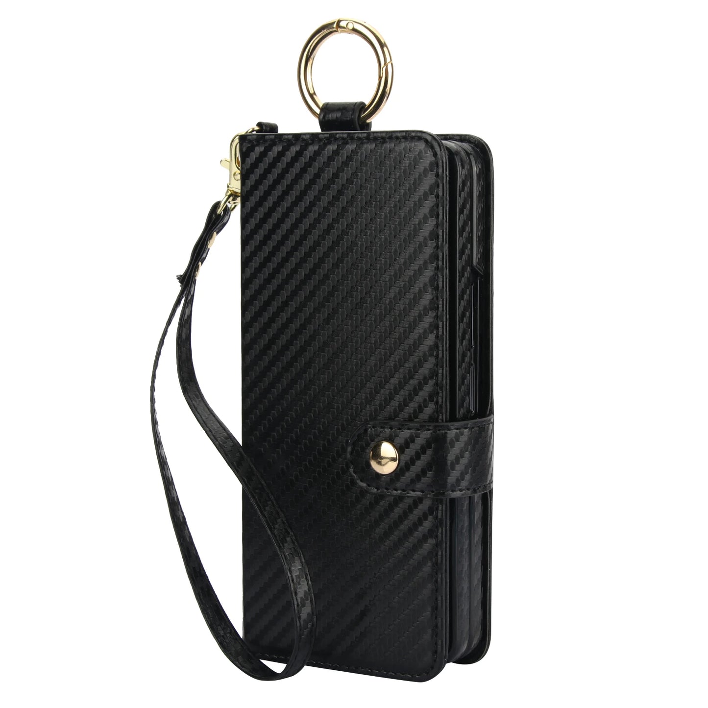 For Samsung Galaxy Z Fold 7 6 5 4 3 5G Crossbody Lanyard Leather Wallet Card Case Wrist Rope Flip Stand Cover With Pen slot