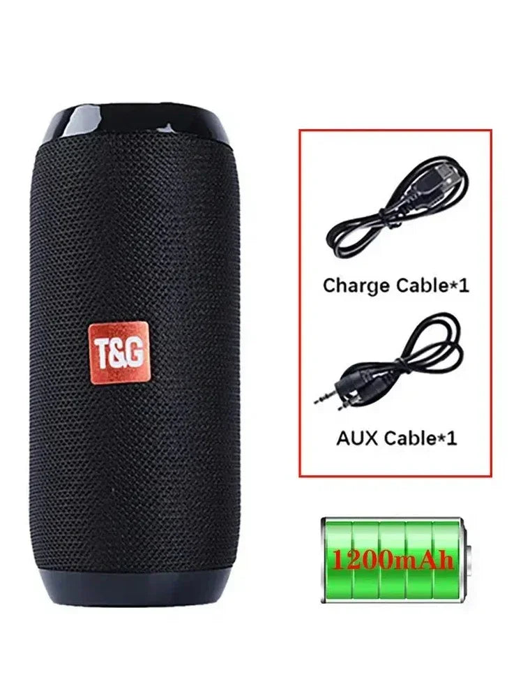 T&G TG117 Portable Bluetooth Speaker Outdoor Wireless Woofer Free Call /FM/TF Card/USB Flash Drive Connect Mobile Phone/Tablet - covers4phones