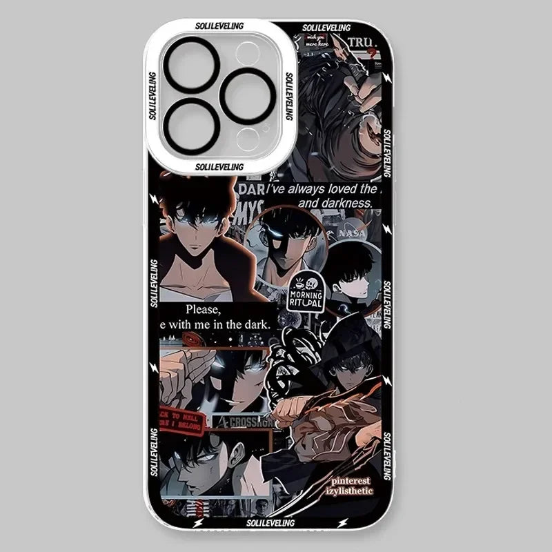 Case For iPhone 15 16 Pro Max 14 Plus 13 12 11 Pro XR XS X 8 7 SE 2020 Anime S-Solo Levelings Shockproof Clear Silicone Cover