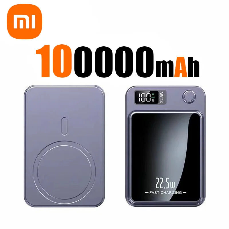 Xiaomi Mijia Magnetic Wireless 100000mAh Power Bank Fast Charger For Magsafe Portable Auxiliary Battery Pack For Iphone Huawei - covers4phones