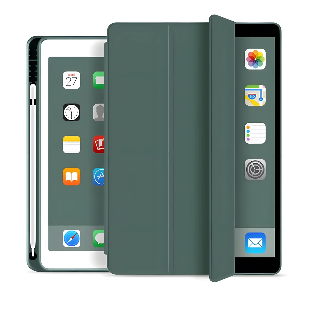 With Pencil Holder Cover For iPad Pro 12.9 2021 10.2 7/8/9/10th Case for Air 2 4 5 Mini 5 6 Portable iPad Pro 11 Generation case - covers4phones