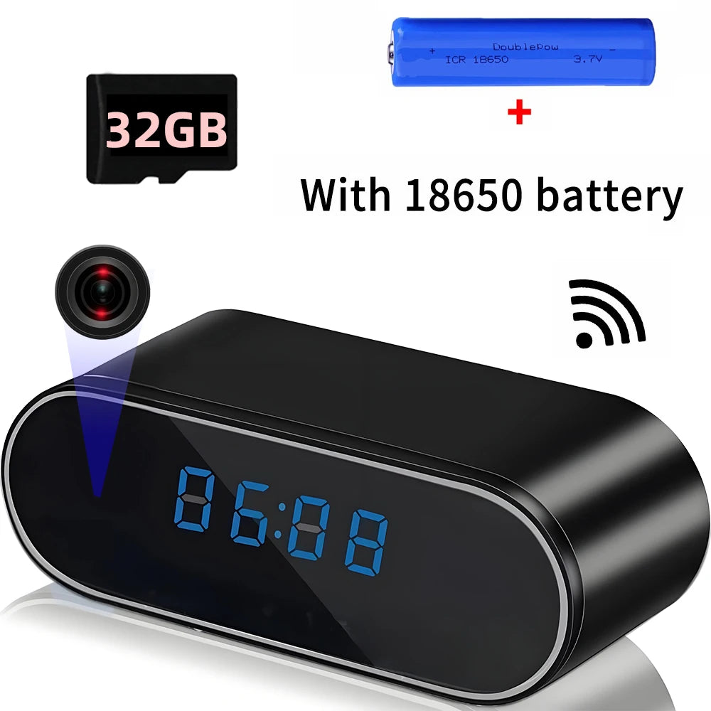 1080P WiFi Mini Camera Full HD Clock Camera with Movement Detect Night Vision for Home and Office Surveillance - covers4phones