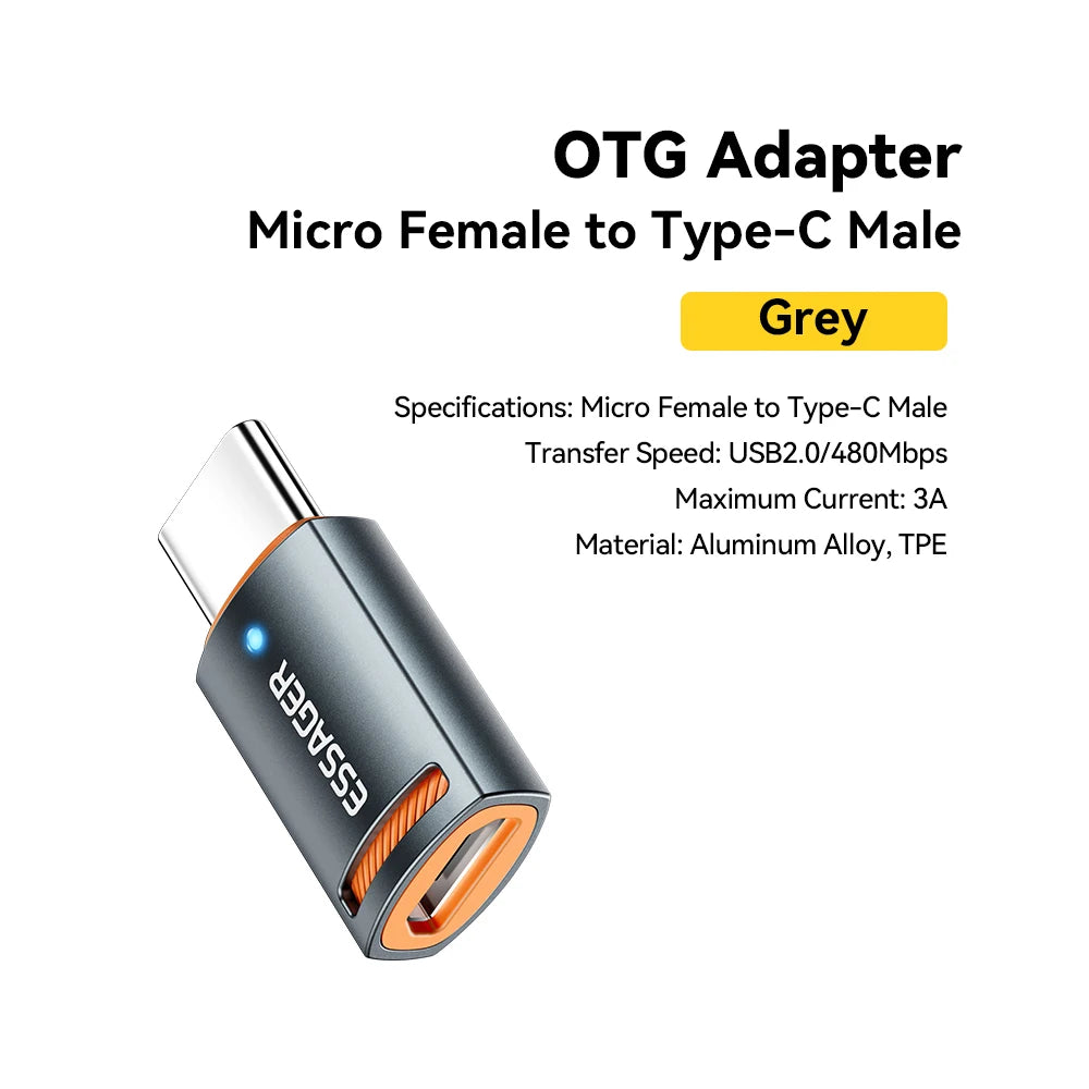 Essager USB3.0 OTG Adapter Type-C USB-A Micro Female to USB Micro iP Type-C Male Converter For Macbook Xiaomi iPhone OTG Adapter - covers4phones