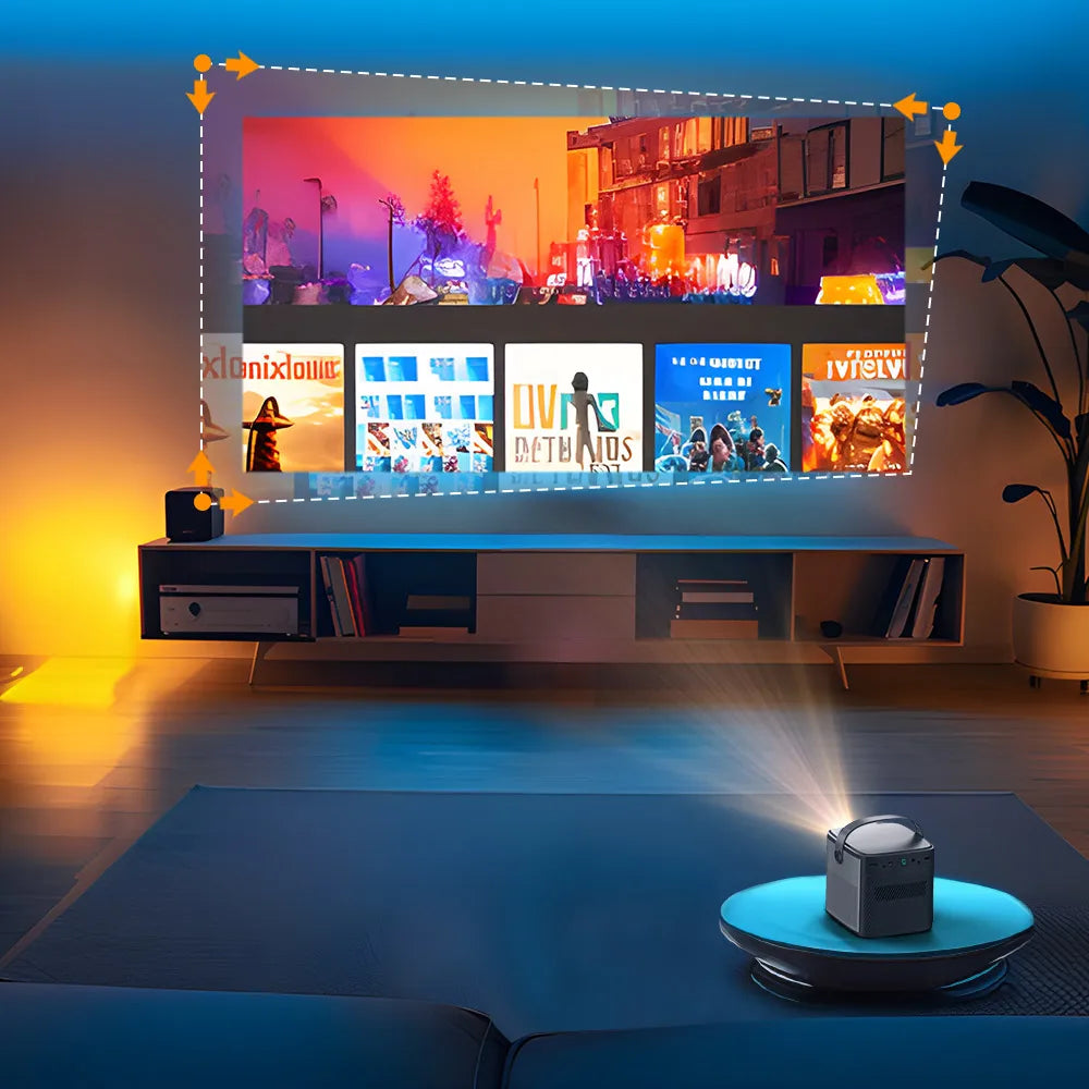 BYINTEK U80 Max Projector 3D 4K Cinema Android 11.0 WiFi Mini Portable 1080P Home Theater Video DLP Projector with Battery - covers4phones