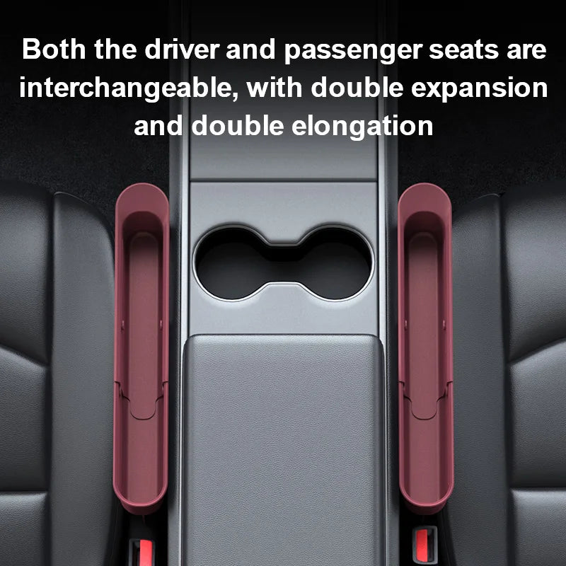 1pc Retractable Car Seat Gap Storage Box Storage Box Car Interior Storage Accessories Car Seat Gap Filler For Mobile Key Card