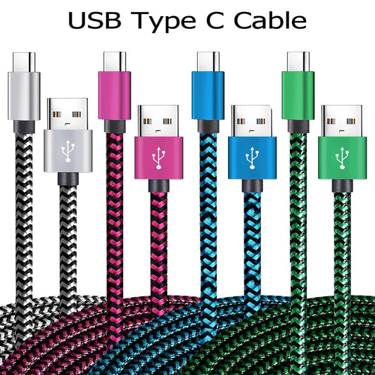 USB Type C Cable Date Sync 2.4A Fast 1M 2M 3M Charging Nylon Braided Wire Charger Cable For Samsung Huawei Android Mobile Phone - covers4phones