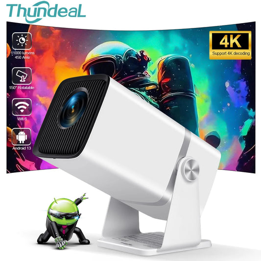 ThundeaL 4K Full HD Projector FHD TD80W Android WiFi 3D Home Theater TD80 Portable Beam Projector Meeting Video Movie PK HY320 - covers4phones