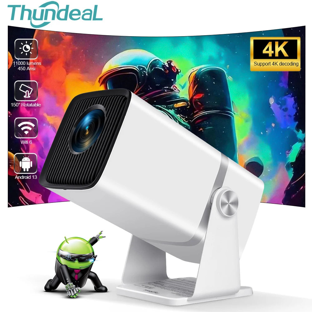 ThundeaL 4K Full HD Projector FHD TD80W Android WiFi 3D Home Theater TD80 Portable Beam Projector Meeting Video Movie PK HY320 - covers4phones