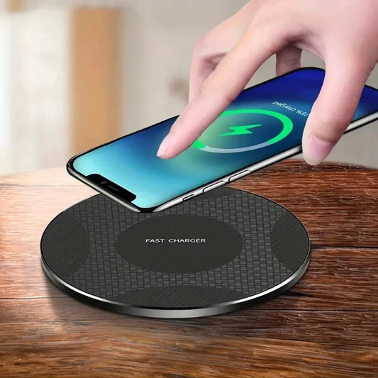 10W Wireless Charger Pad Stand Desktop Ultra-thin Mobile Phone Fast Charging Dock Station For iPhone 14 13 12 11 Samsung Xiaomi - covers4phones