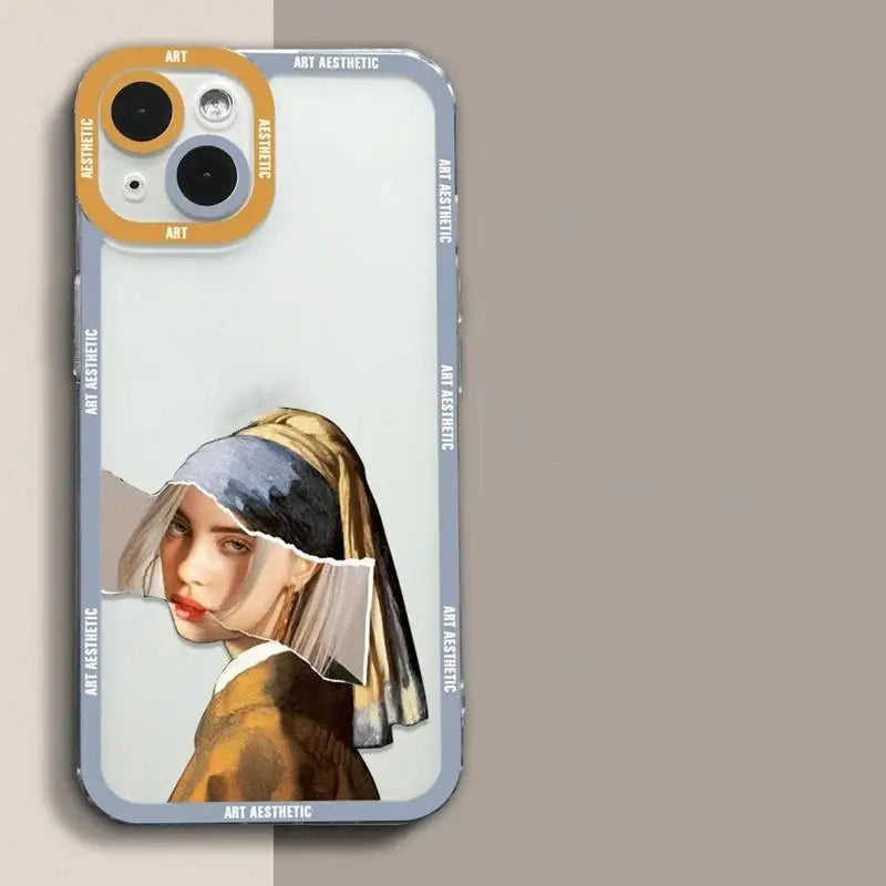 Art Aesthetic David Mona Lisa Van Gogh Case for IPhone 15 Pro Max 14 11 12 13 Mini XR XS 7 8 6 6S Plus SE Soft TPU Back Cover - covers4phones