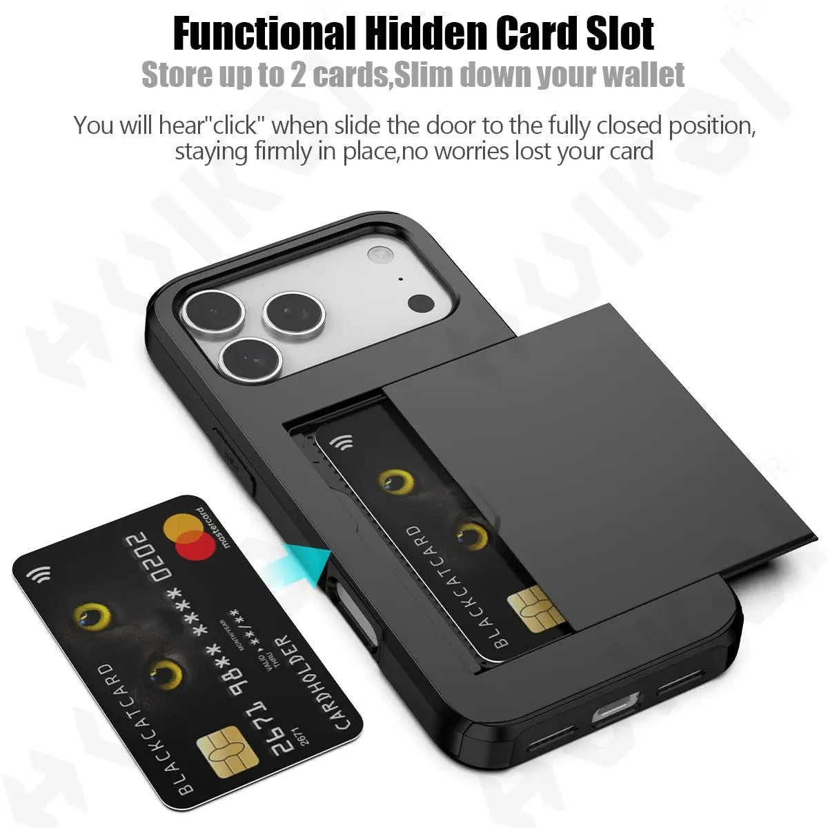 Case For iPhone 17 16 15 14 13 12 11 Pro Max Plus 2024 Slim Dual Laye Heavy Duty Protective Hidden Card Slot Wallet Cover