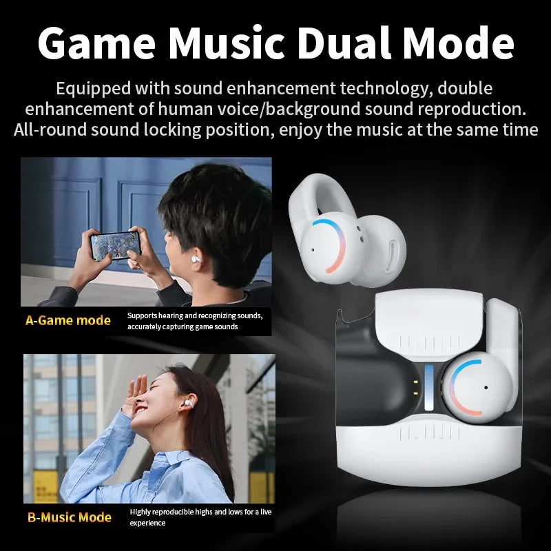Xiaomi Mijia Original OWS Clip-on Wireless Earphones Low Latency ENC Noise Cancel Headset Long Life Game Bluetooth Headphones - covers4phones