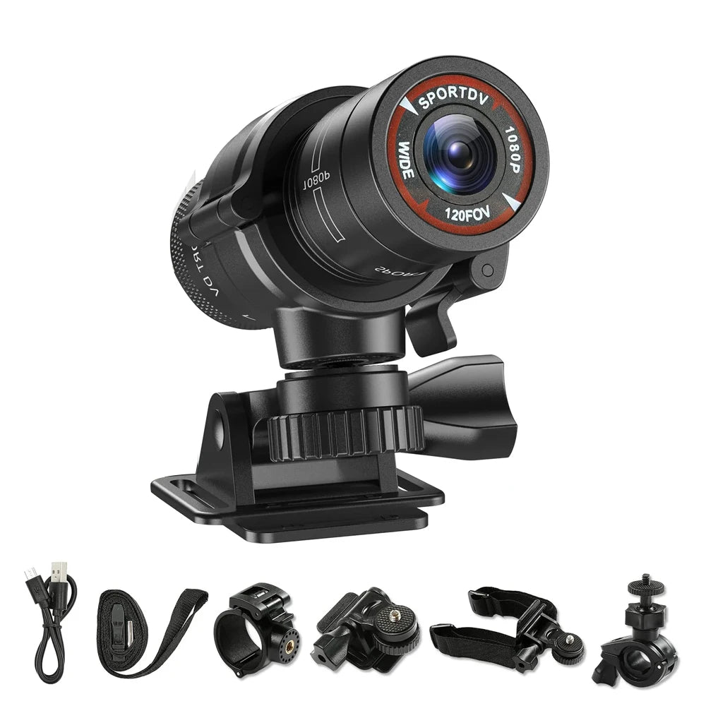 Outdoor Action Camera Mountain Bike Motorcycle Helmet Camera Mini Camera Sport DV Video Recorder Action Cam with Gun Mount - covers4phones