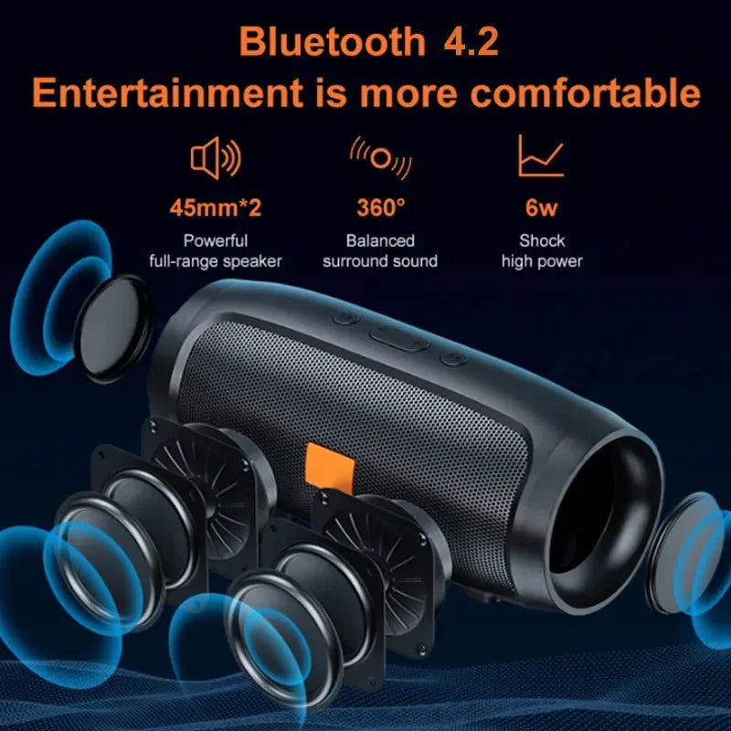 TF USB Bluetooth Speaker Dual Speaker Stereo Outdoor Tfusb Playback Fm Voice Broadcasting Portable Subwoofer Wireless Speaker - covers4phones