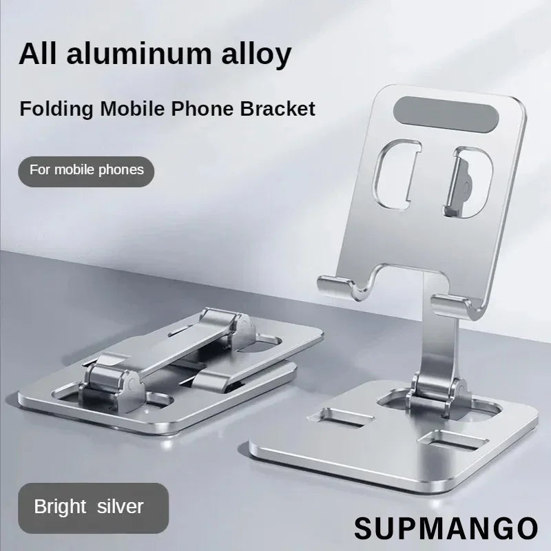 Universal Aluminum Alloy Portable Tablet Holder Mount For iPad Adjustable Flexible Folding Lazy Desktop Live Mobile Phone Stand - covers4phones