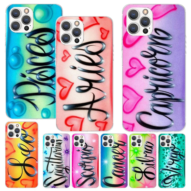 Aries Leo Libra Pisces Virgo Capricorn Phone Case For Apple iPhone 16 15 14 13 12 11 Pro Max Mini XS XR X 7 Plus 8 + SE Soft Sil - covers4phones