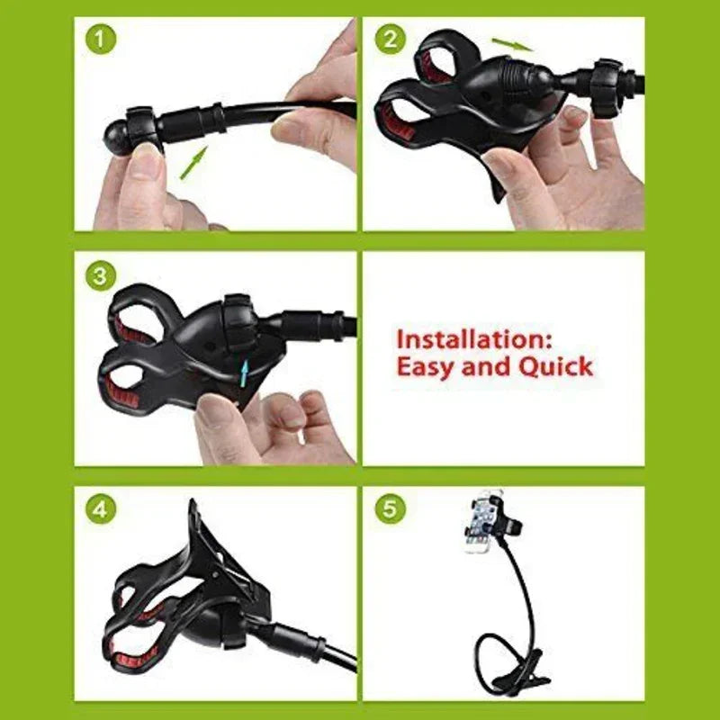 Universal Lazy Mobile Phone Gooseneck Stand Holder Stents Flexible Bed Desk Table Clip Bracket for Phone Flexible Holder Arm - covers4phones