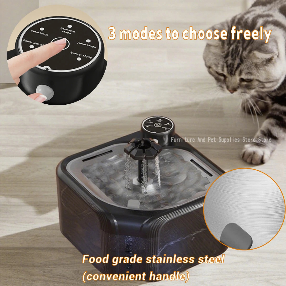 Wireless Automatic Cat Water Fountain 3600mAh 2800ML Pet Water Dispenser For Dog Cat Infrared Sensor Smart Pet Drinkier Fountain