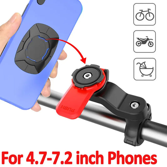Bike Phone Holder Shock-resistant Motorcycle MTB Bicycle Scooter Bike Handlebar Security Quick Lock Support Telephone Stand - covers4phones