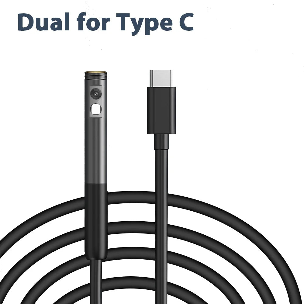 INSKAM Endoscope Inspection Camera 3 in 1 Micro USB/Type-C Mini Inspection Camera for IOS iphone Waterproof Pipeline Borescope - covers4phones