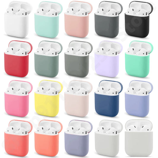 Ultra-thin Silicone Cases For Apple AirPods 2 Generation Wireless Earphone Protective Cover Box For Air Pods 1 Case Accessories - covers4phones
