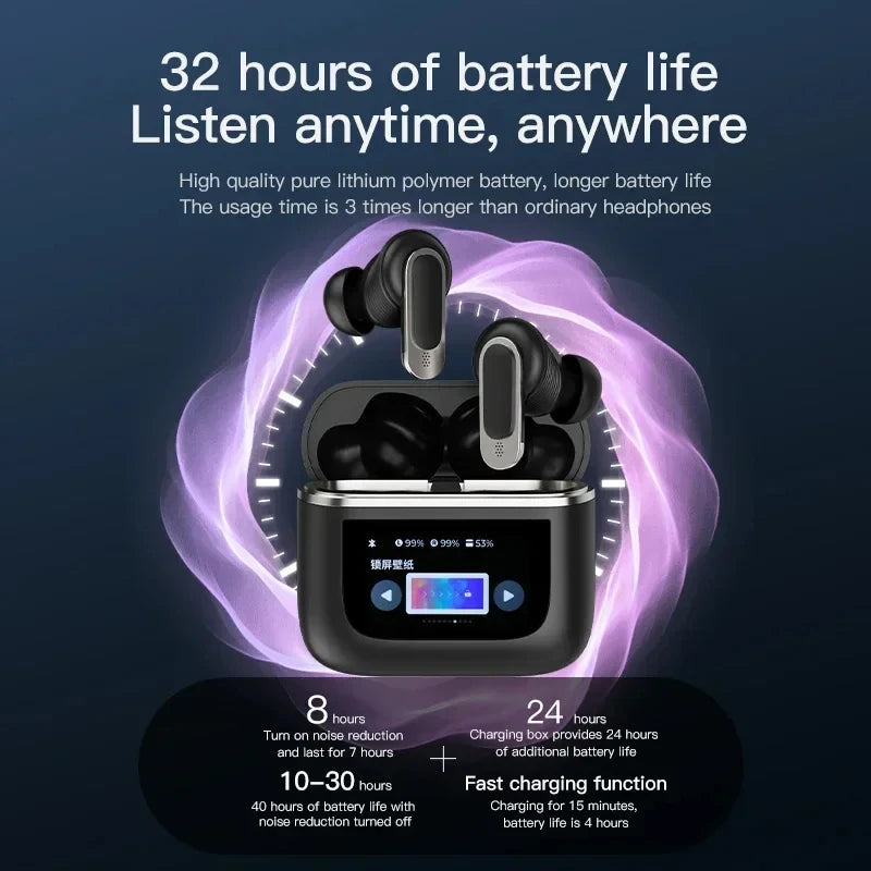 Xiaomi TWS V8 ANC+ENC Earphone True Wireless Bluetooth Noise Cancelling Headphone In Ear Touch Screen Headset With Mic Earbuds - covers4phones