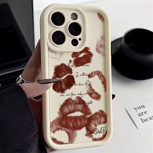 Case For iPhone 16 Cases iPhone 15 Pro Max Cases Sexy Girl Red Lips Silicone Case For iPhone 14 13 12 11 XS XR X 7 8 Plus Cover - covers4phones