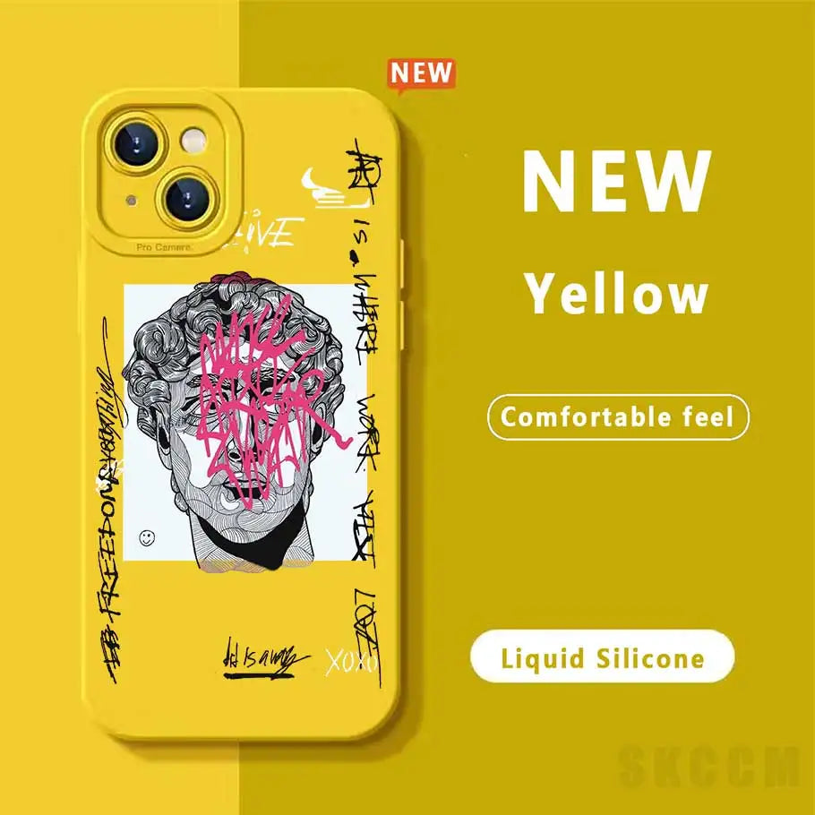 Cartoon Doodle Great Art Phone Case iPhone 15 Case For iPhone 13 14 15 Pro Max 12 11 Pro XS Max XR X 8 7Plus SE2 Shockproof Case - covers4phones