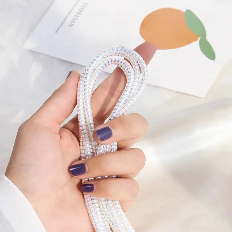 1.6M USB Charging Data Line Cable Protector Wire Cord Protection Spring Wrap Cable Winder Organizer Home Desk Accessories - covers4phones