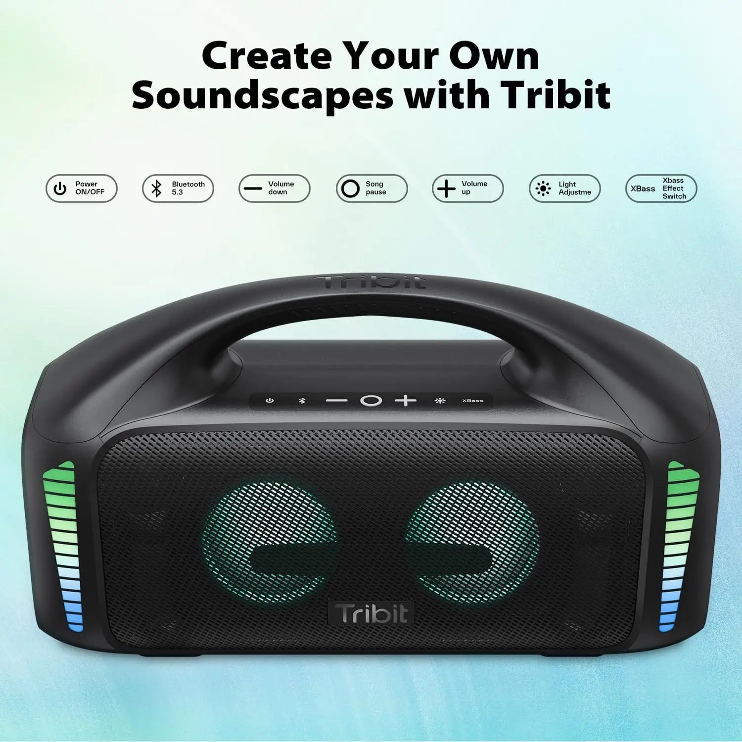 Tribit Portable Bluetooth Speaker 90W StormBox Blast Outdoor Wireless Speaker IPX7 Waterproof Party Camping Speaker 30H Playtime - covers4phones