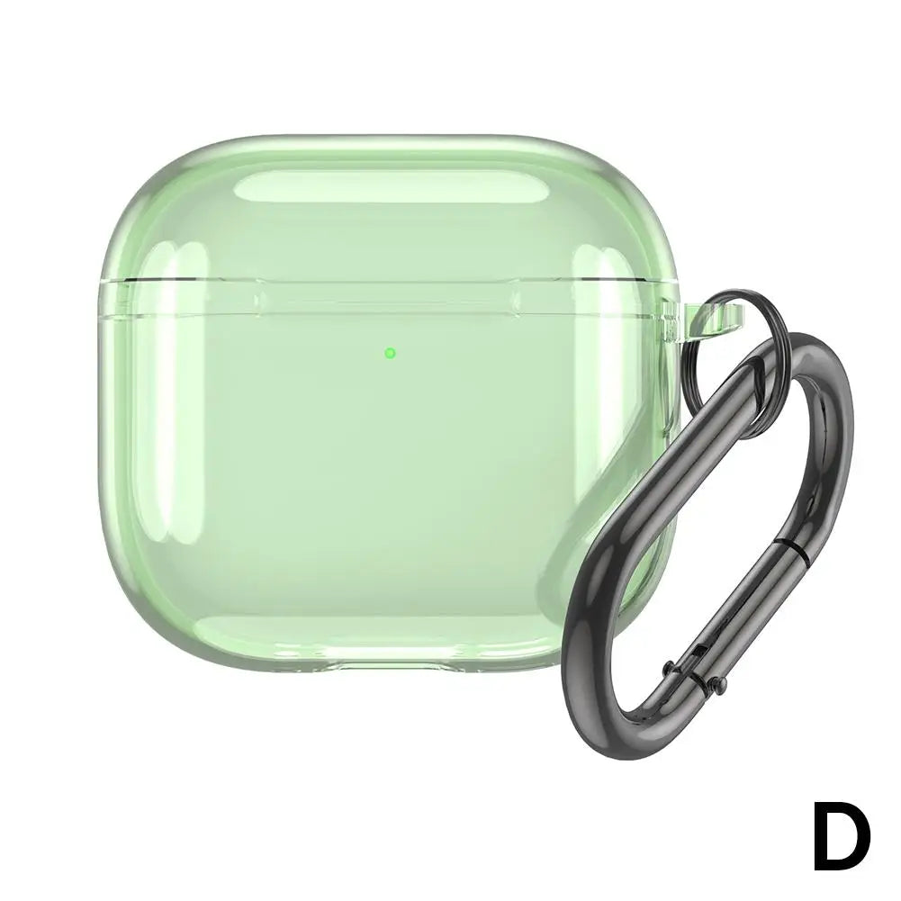 Translucent Protecitve Case For AirPods 4 Premium Sleeve Cover For AirPods 4th Generation Case Drop Protector with Carabiner - covers4phones